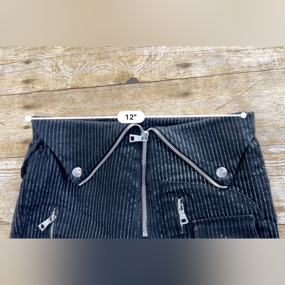 RTA SLIM FIT PINSTRIPE PANTS WITH ANKLE ZIP IN BLACK - Picture 8 of 11